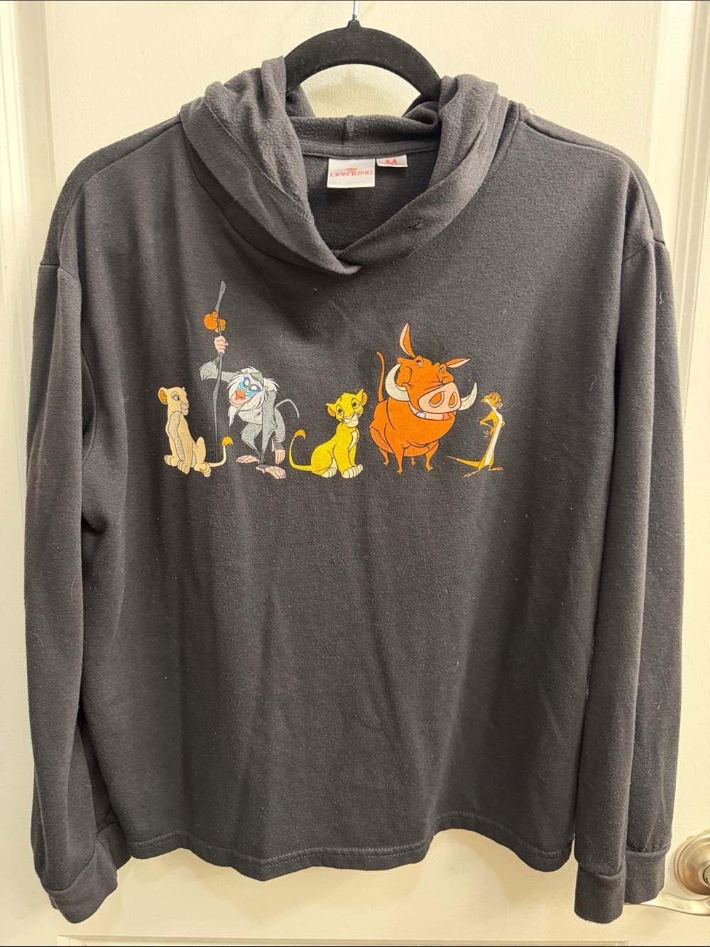 Black Disney Lion King Character Hoodie - Simba, Pumbaa & Friends